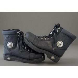 Harley Davidson Men's Diversion Casual Boot Steel Toe Black Leather Boot Size 10